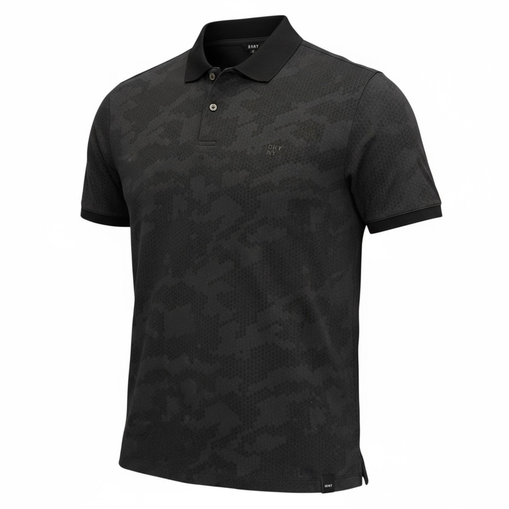NWT DKNY Men’s Camo Polo Shirt - Medium black gray
